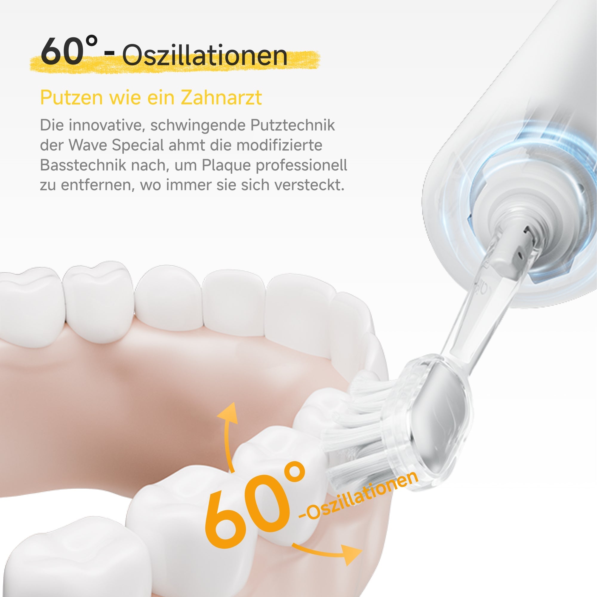 Laifen Wave Spezial Elektrische Zahnbürste mit 2 Bürstenköpfe und Reisetasche