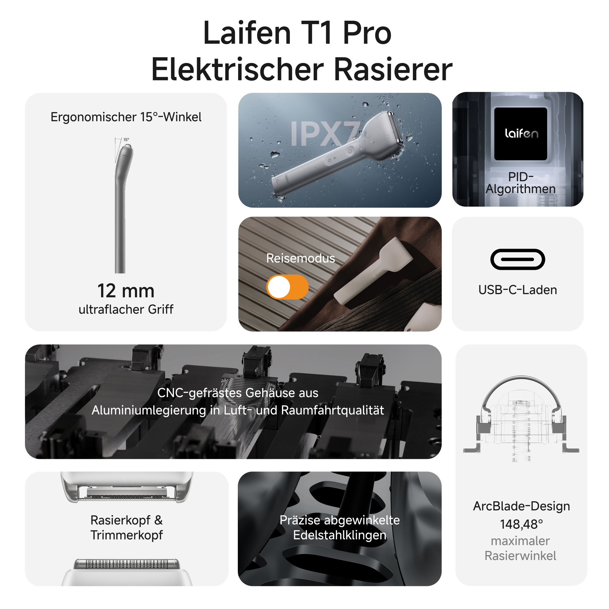 LAIFEN T1 Pro Rasierer Original Aluminum