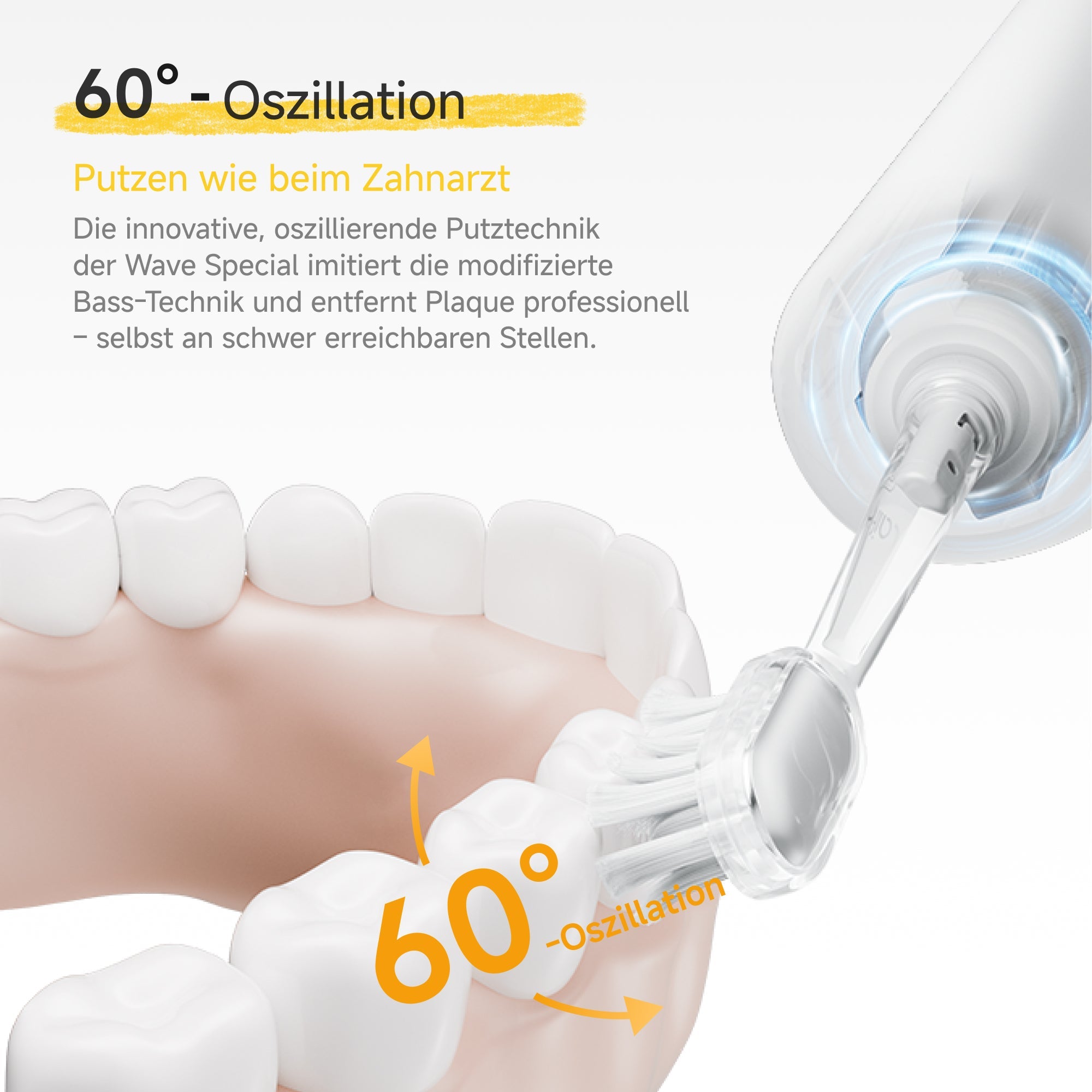 Laifen Wave Spezial Elektrische Zahnbürste mit 2 Bürstenköpfe und Reisetasche