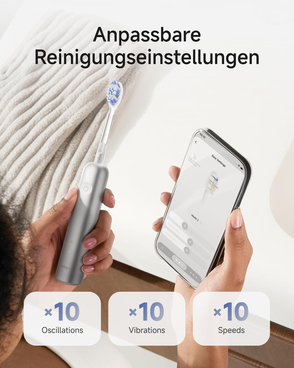 Laifen Wave Pro elektrische Zahnbürste – Aluminium