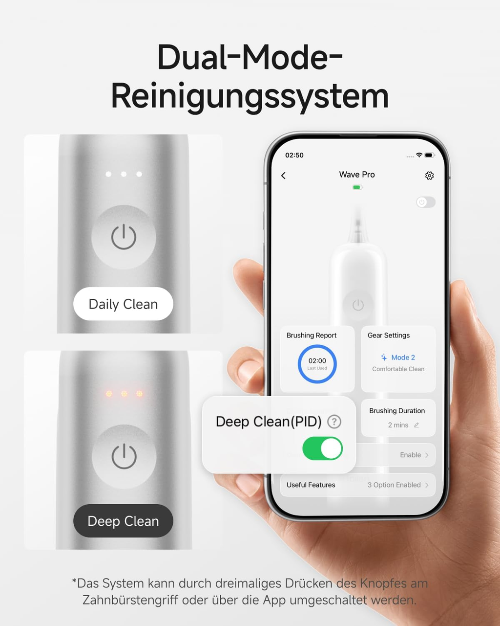 Laifen Wave Pro elektrische Zahnbürste – Aluminium