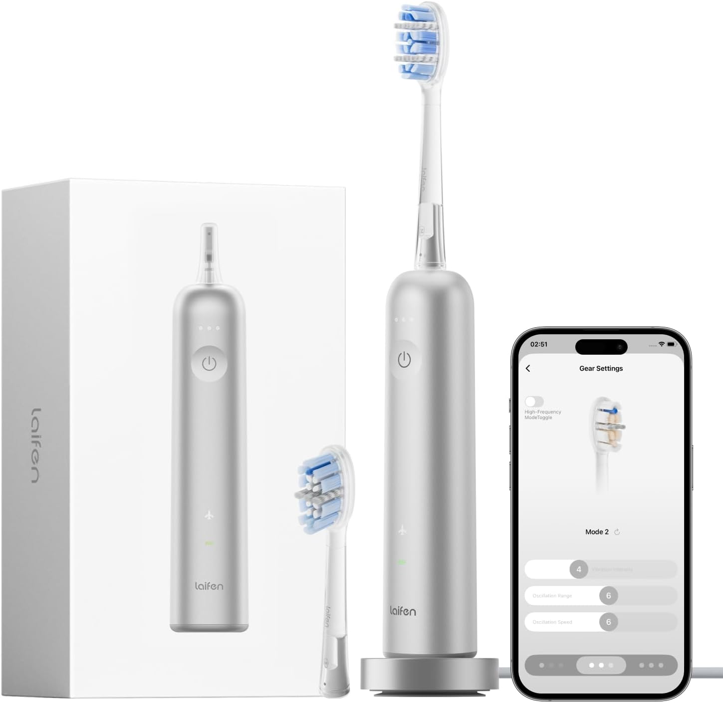 Laifen Wave Pro elektrische Zahnbürste – Aluminium
